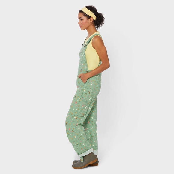 Duluth Heirloom Gardening Bib Overalls Women’s L Garden Geese 35” Inseam - Picture 3 of 11